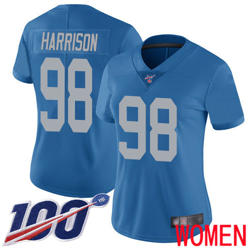 Detroit Lions Limited Blue Women Damon Harrison Alternate Jersey NFL Football #98 100th Season Vapor Untouchable